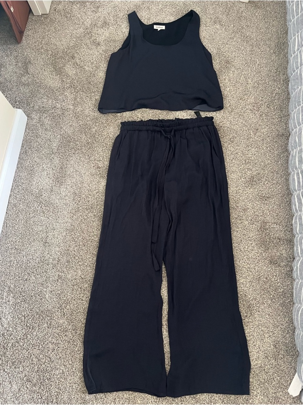 Heartloom Navy Wide-Leg Jumpsuit Set
